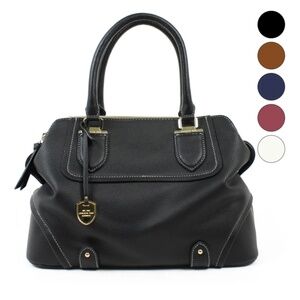 Includes London Fog Camila Tri-Entry Satchel in Black. W/ Crossbody Strap